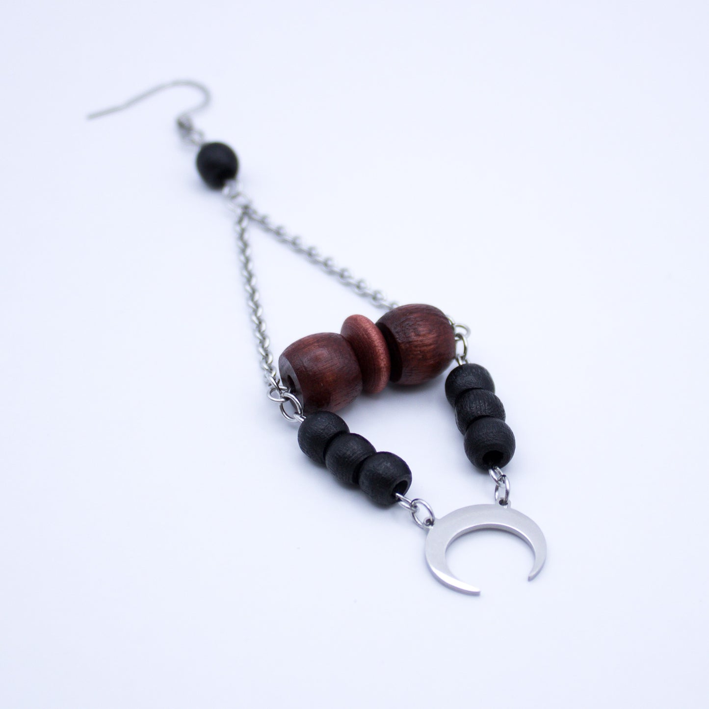 Boucles d'oreilles lunaires en bois