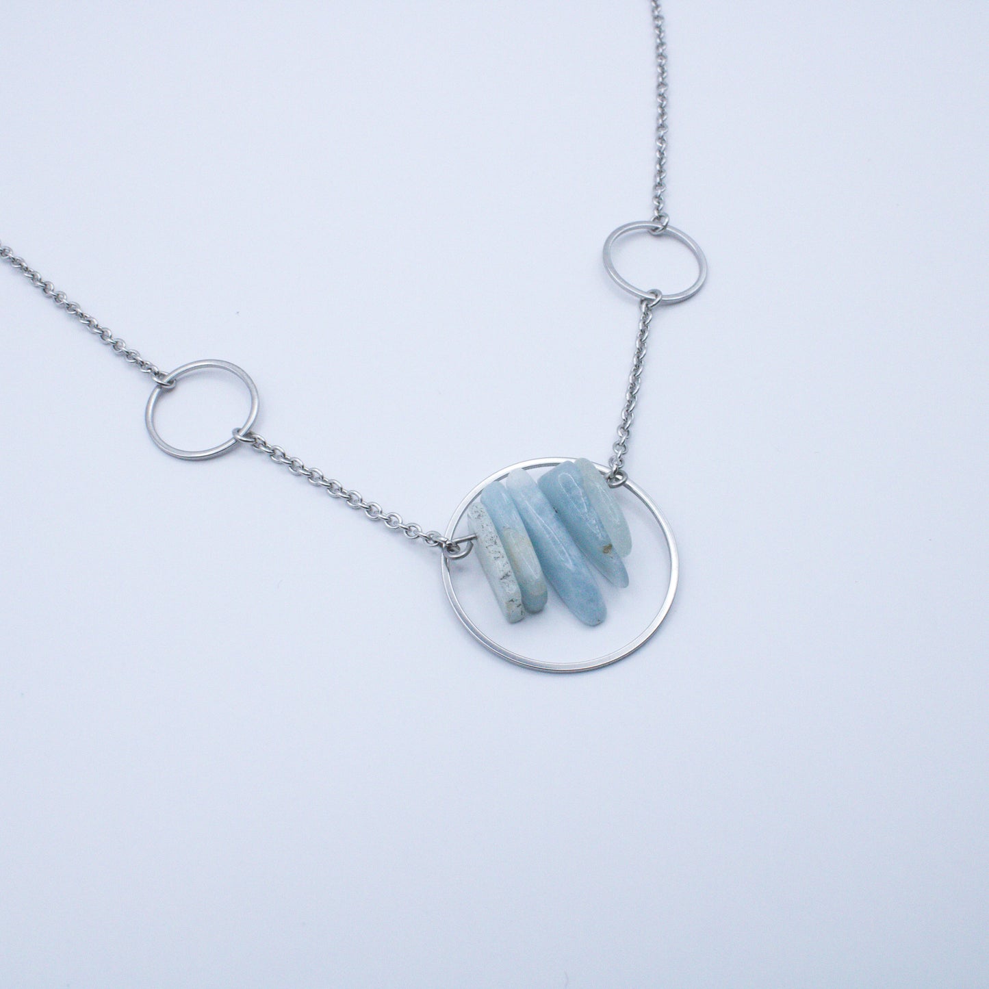 Collier constellation en aigue marine