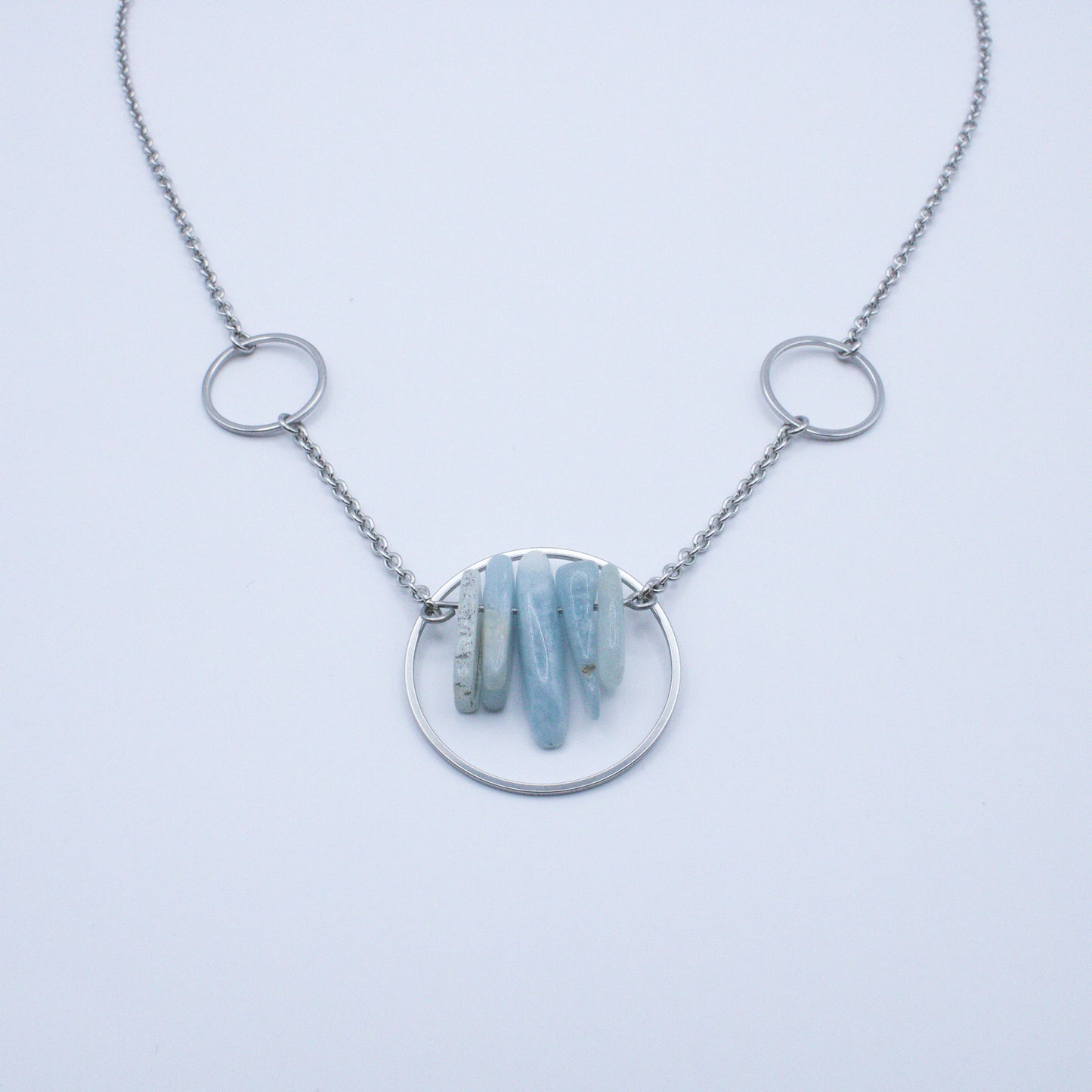 Collier constellation en aigue marine