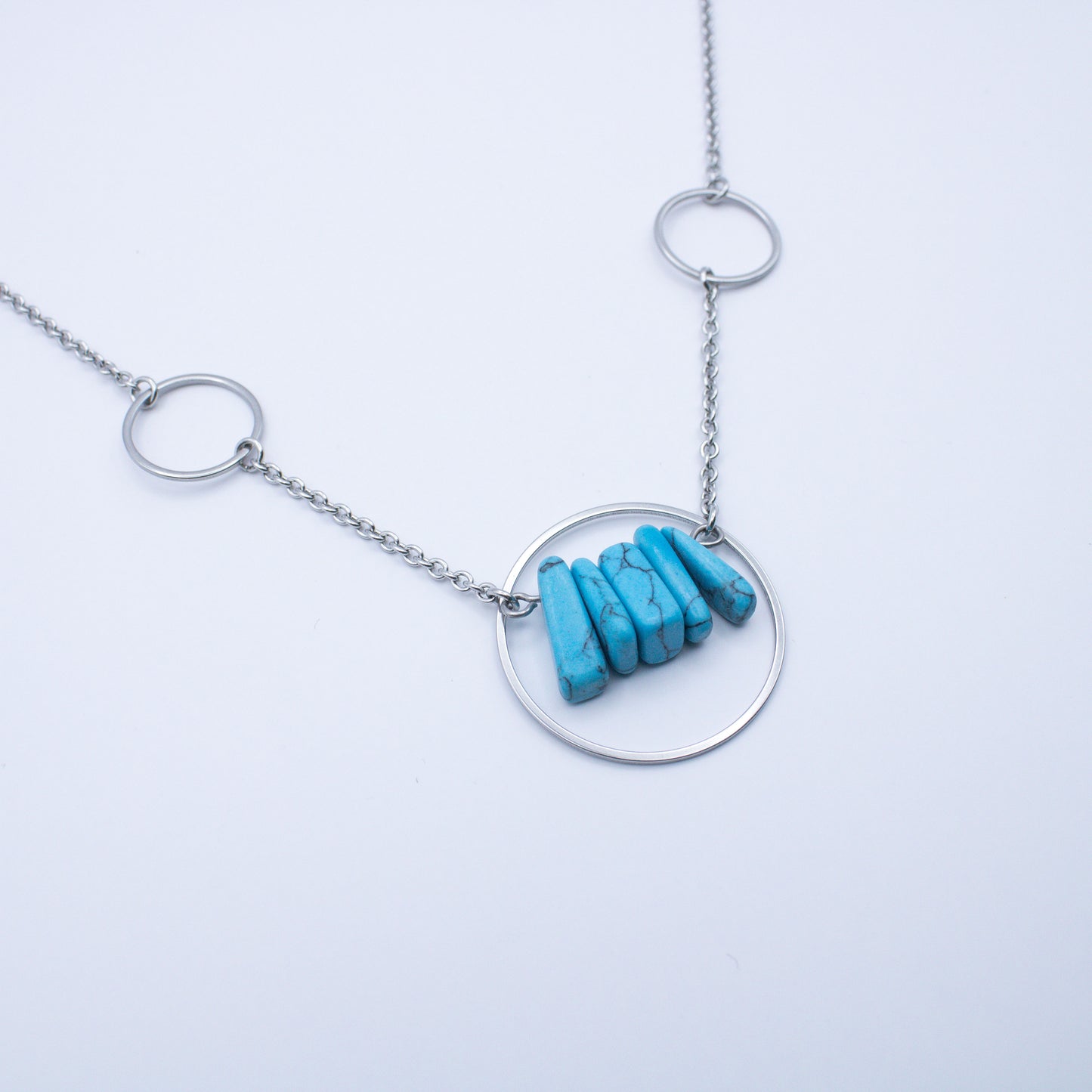Collier constellation en howlite turquoise