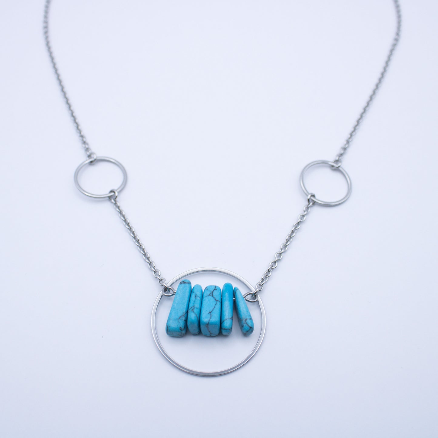 Collier constellation en howlite turquoise