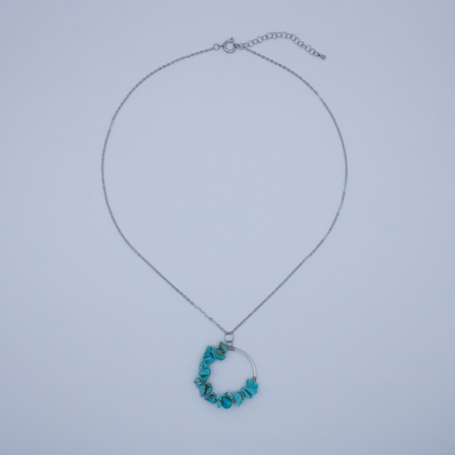 Collier couronne howlite turquoise