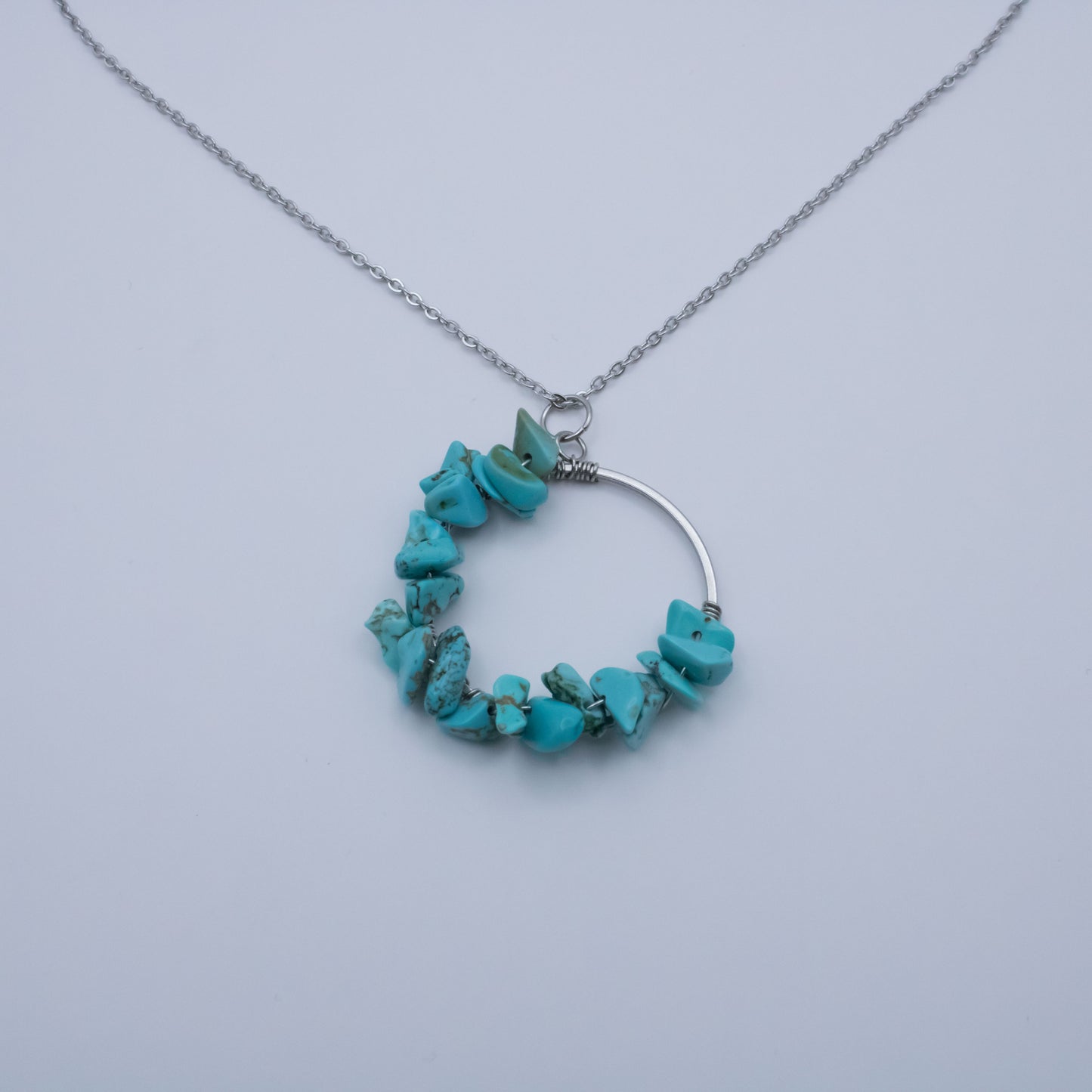 Collier couronne howlite turquoise