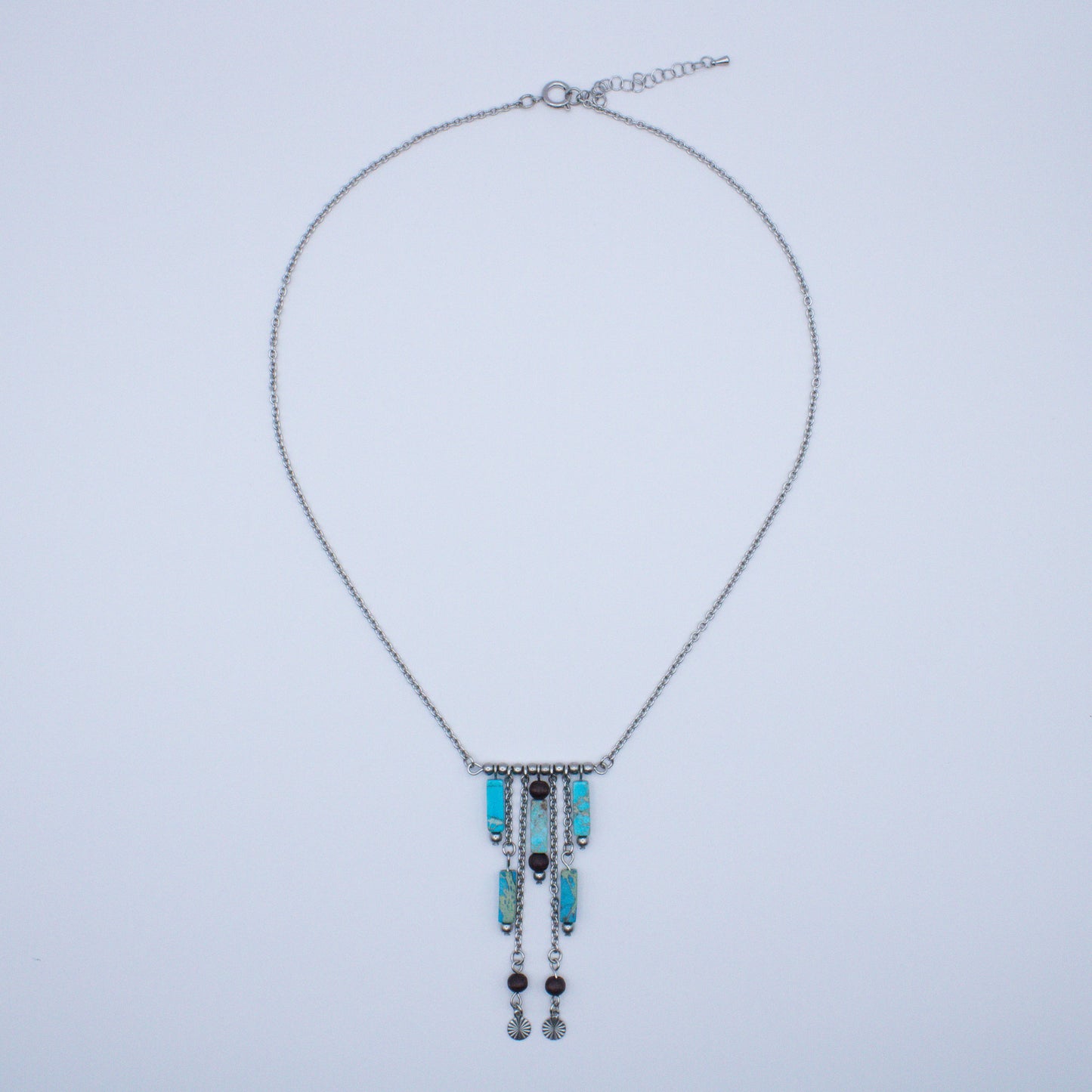 Collier tubes en régalite turquoise