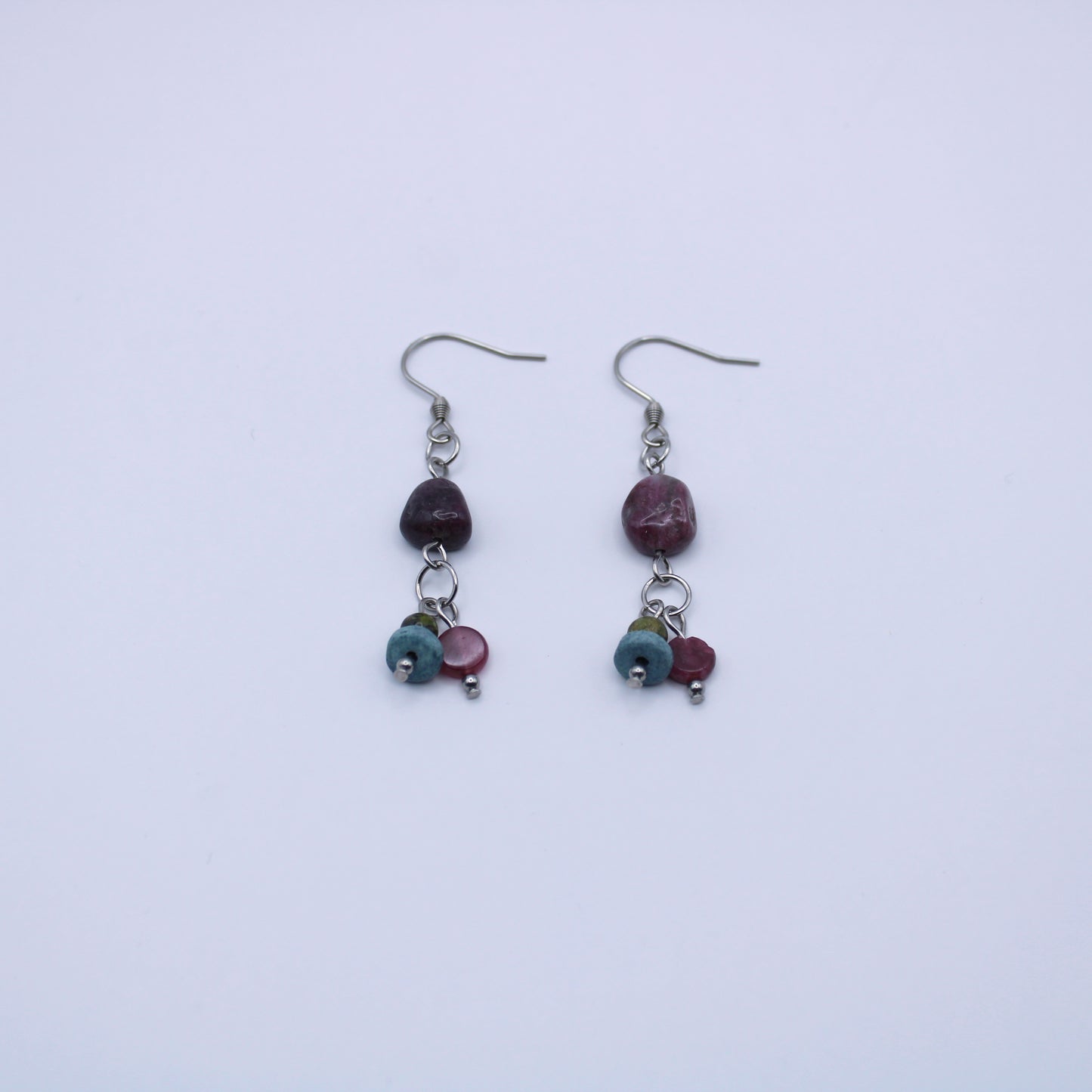 Boucles d'oreilles en tourmaline multicolore - Collection Eclosion