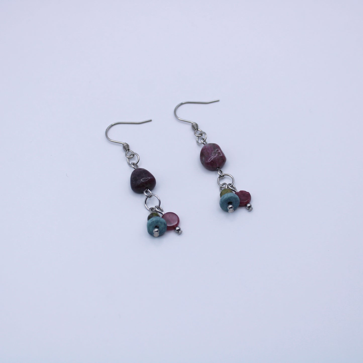 Boucles d'oreilles en tourmaline multicolore - Collection Eclosion