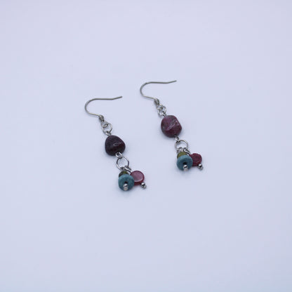 Boucles d'oreilles en tourmaline multicolore - Collection Eclosion