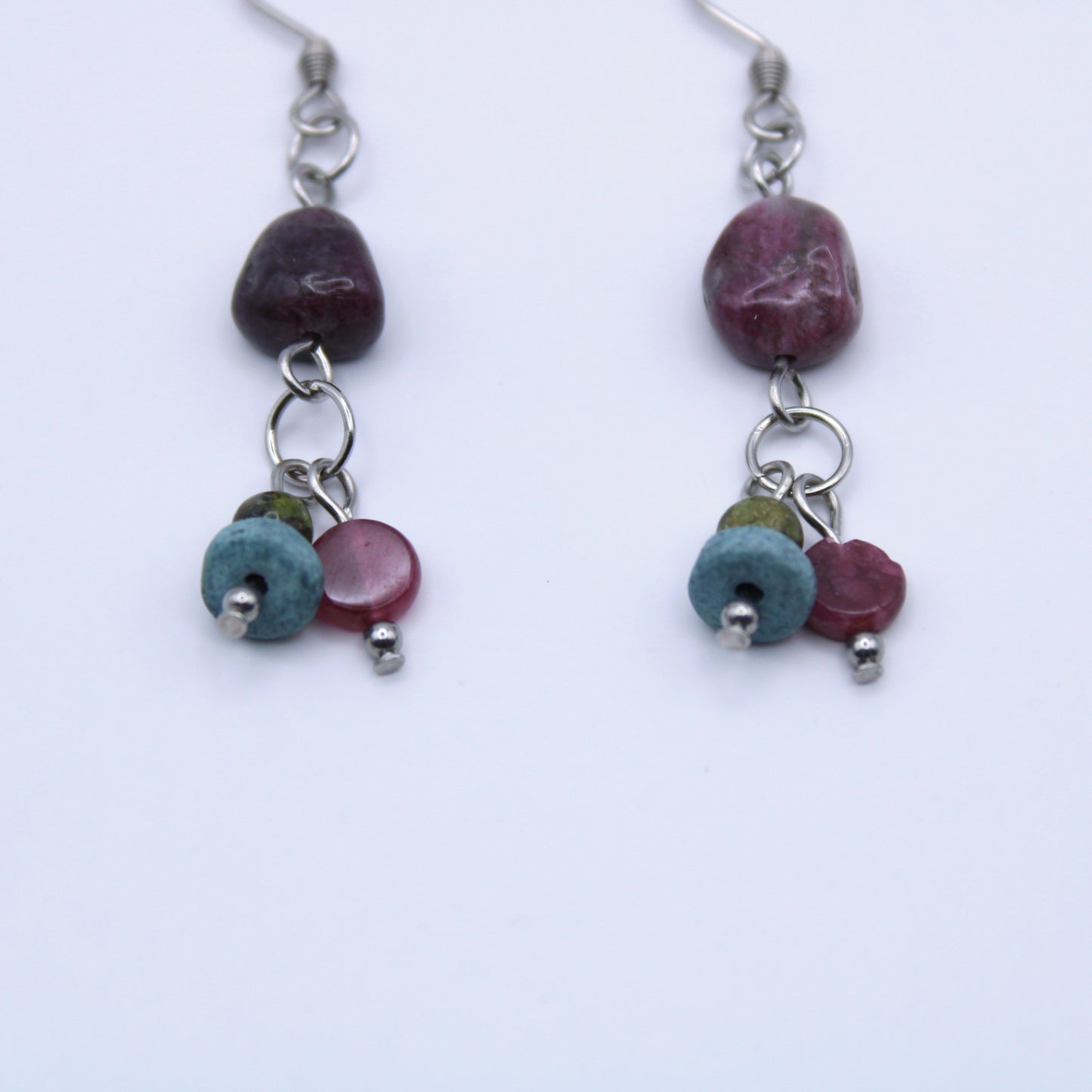 Boucles d'oreilles en tourmaline multicolore - Collection Eclosion