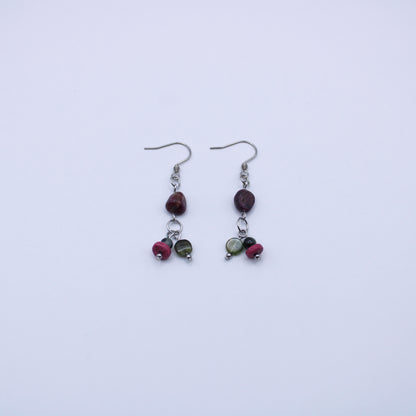 Boucles d'oreilles en tourmaline multicolore - Collection Eclosion