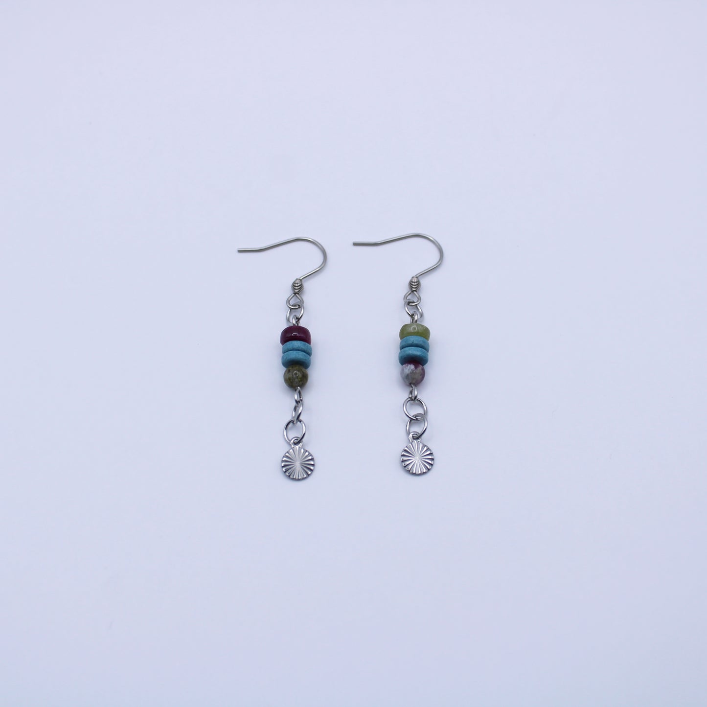 Boucles d'oreilles en tourmaline multicolore - Collection Eclosion