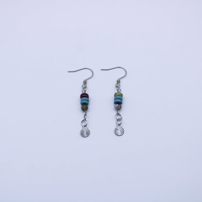 Boucles d'oreilles en tourmaline multicolore - Collection Eclosion