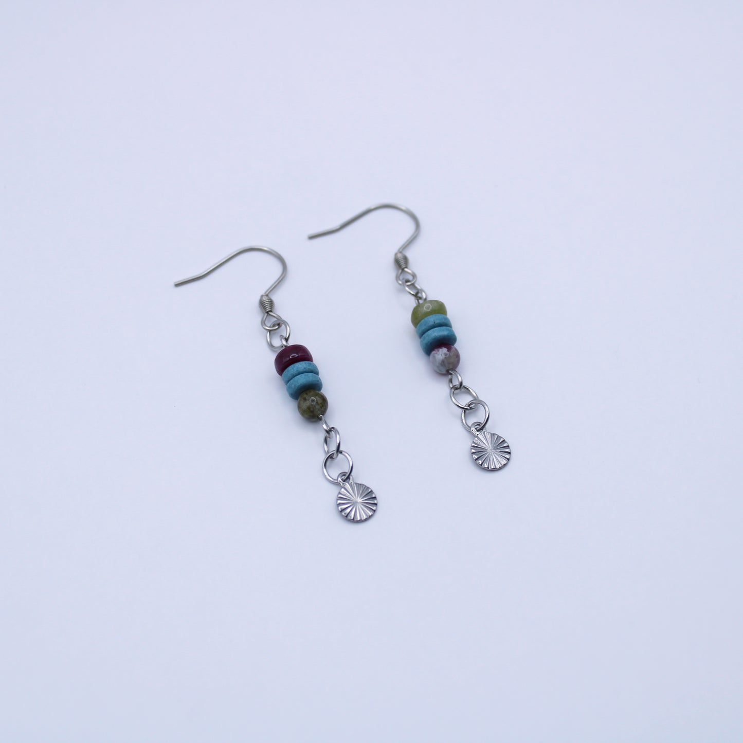 Boucles d'oreilles en tourmaline multicolore - Collection Eclosion