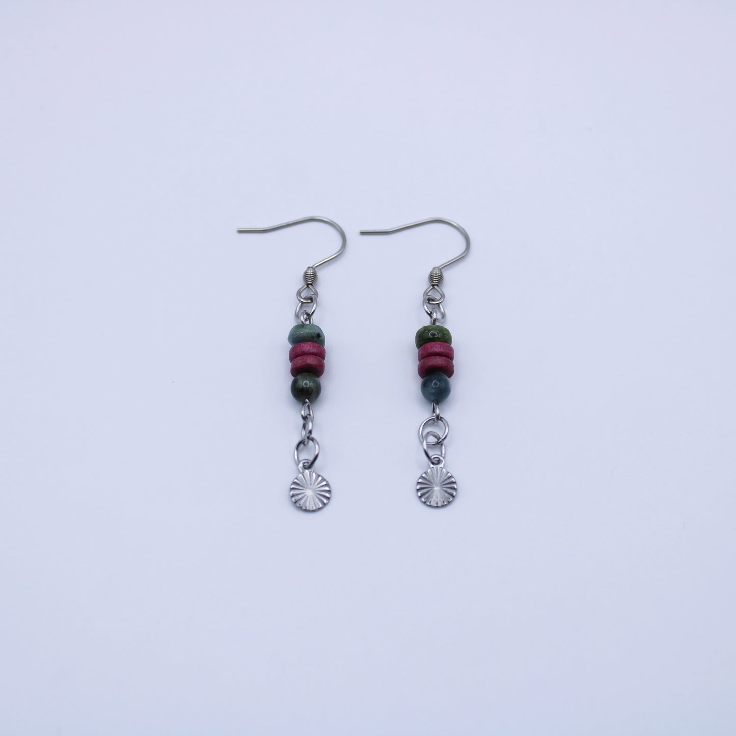 Boucles d'oreilles en tourmaline multicolore - Collection Eclosion