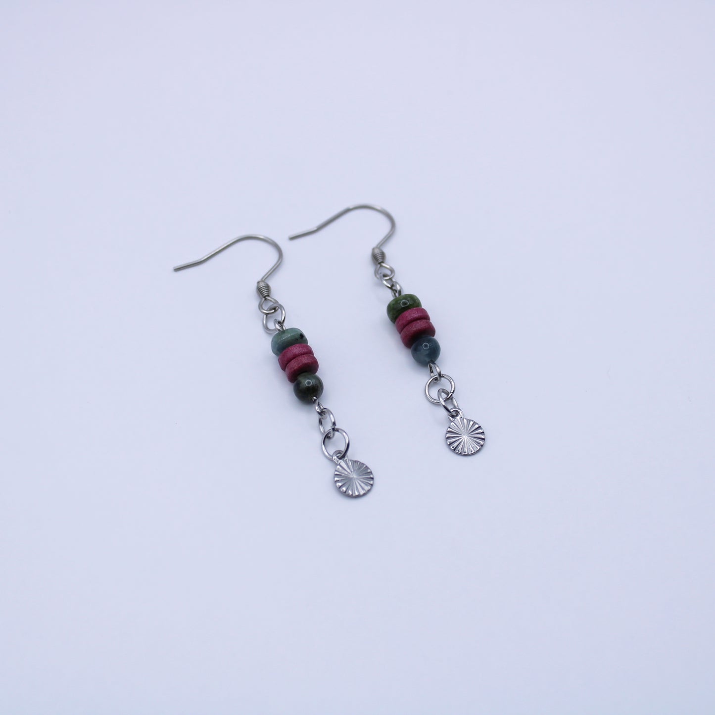 Boucles d'oreilles en tourmaline multicolore - Collection Eclosion