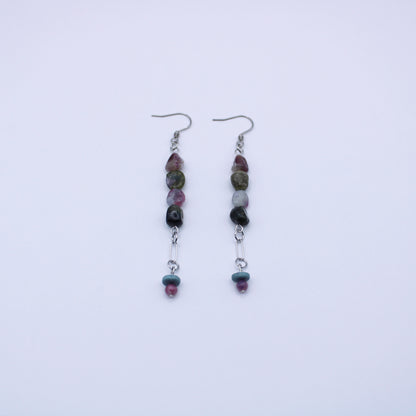 Boucles d'oreilles en tourmaline multicolore - Collection Eclosion