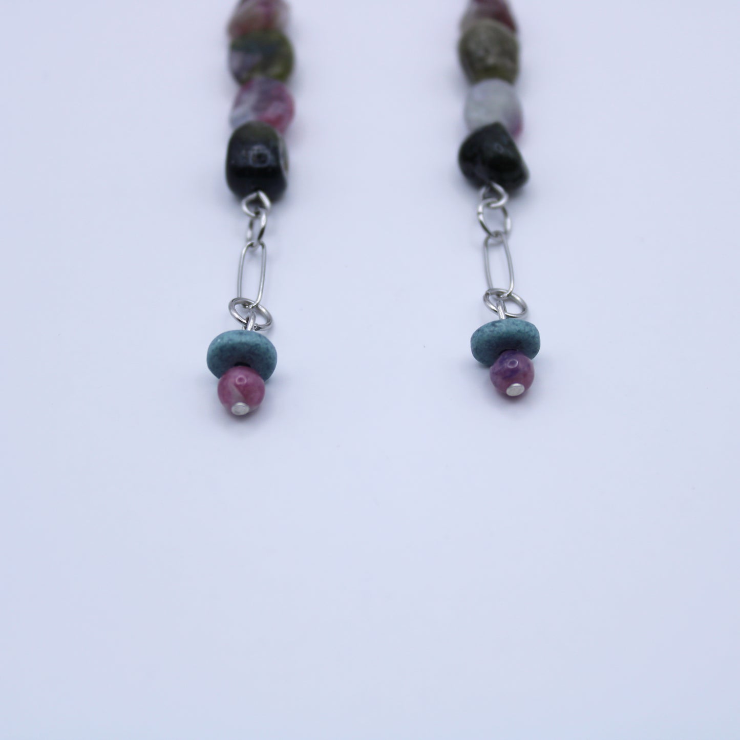 Boucles d'oreilles en tourmaline multicolore - Collection Eclosion