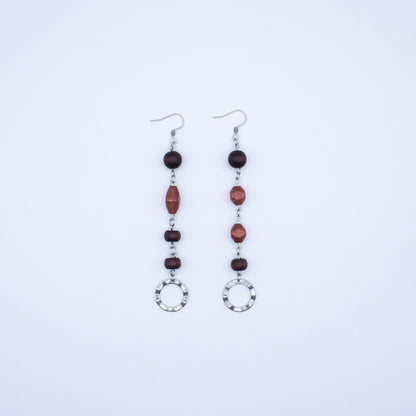 Boucles d'oreilles en bois asymétriques