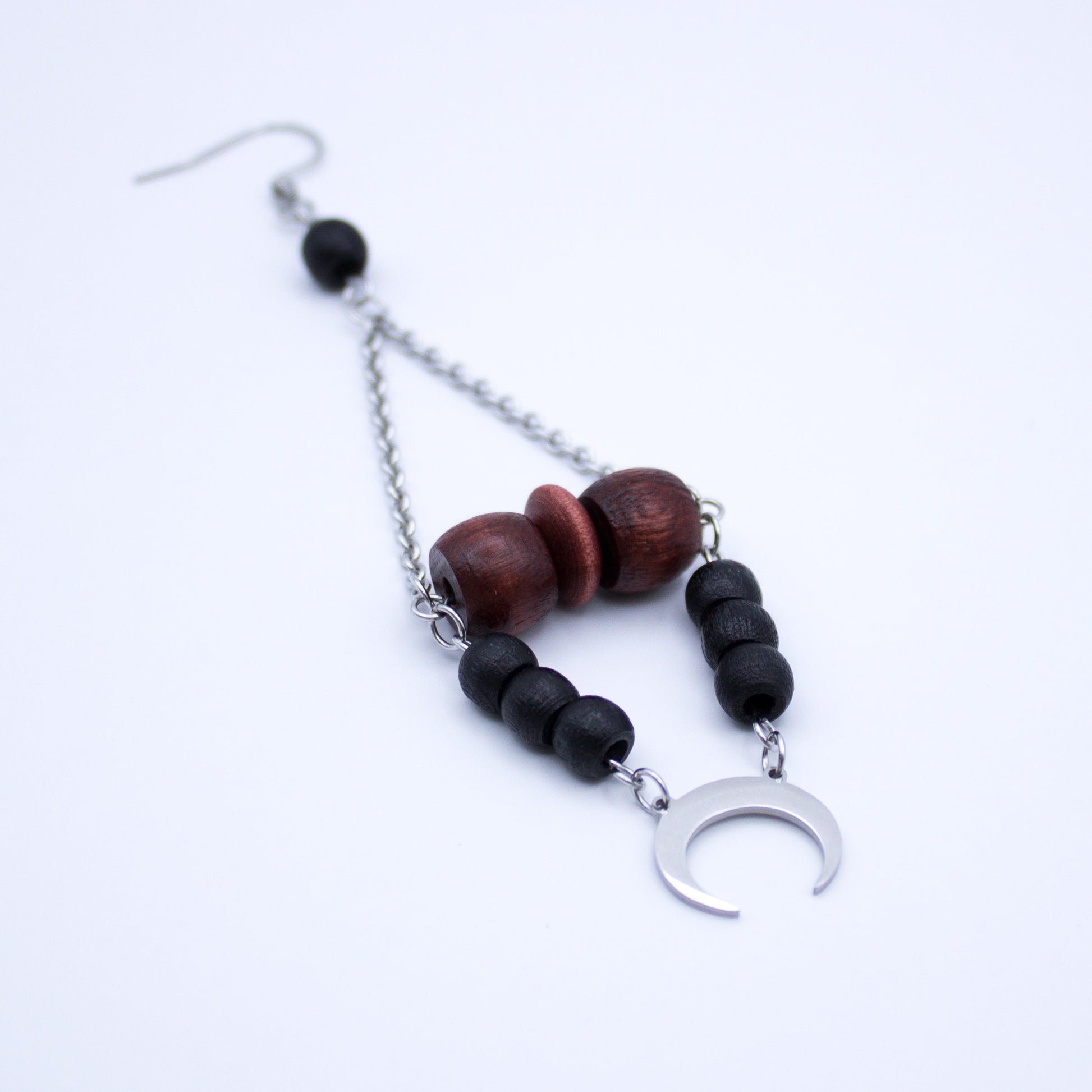Boucles d'oreilles lunaires en bois