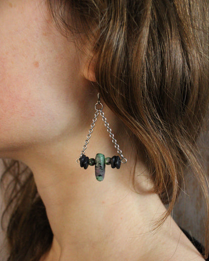 Boucles d'oreilles triangulaires - Collection Murmure