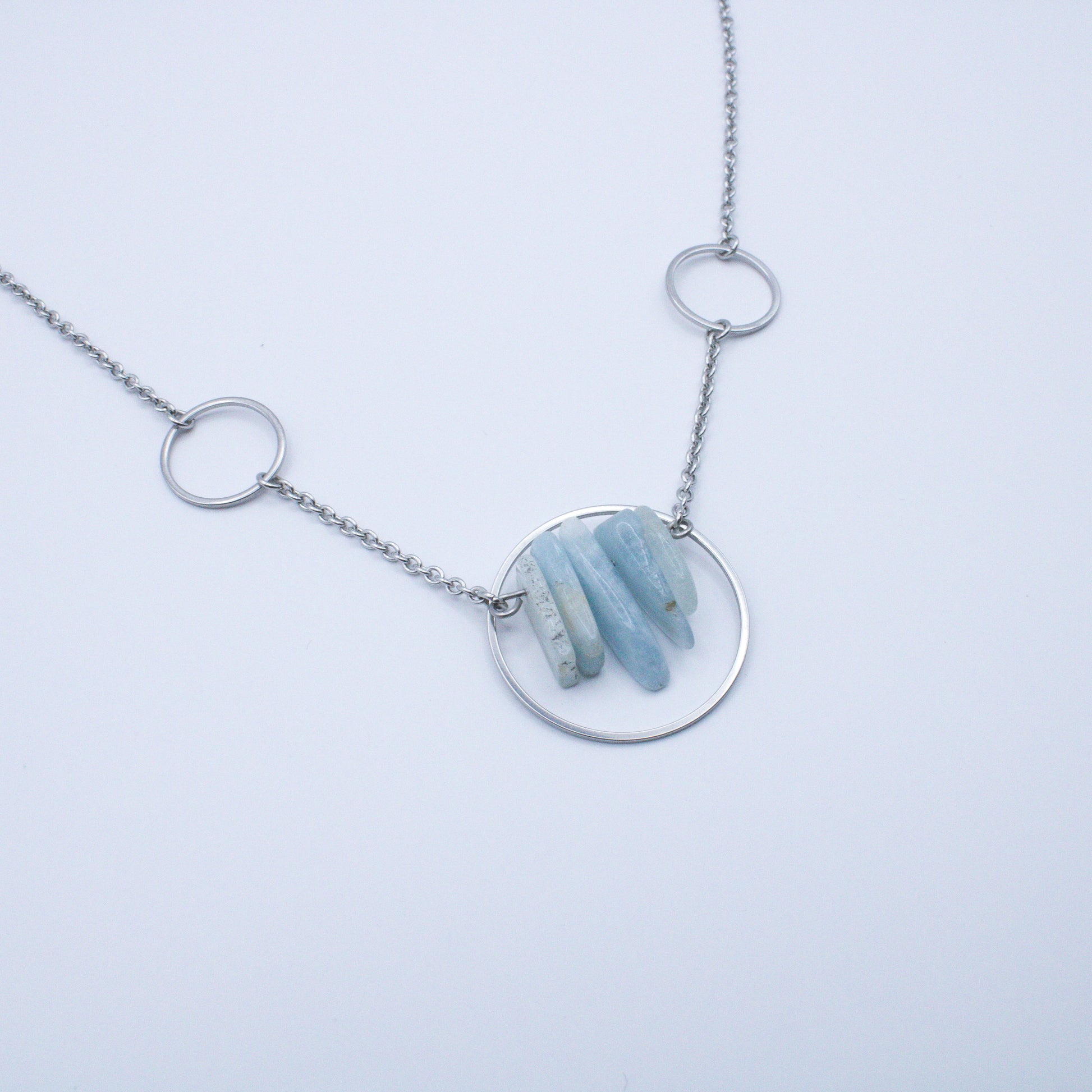 Collier constellation en aigue marine