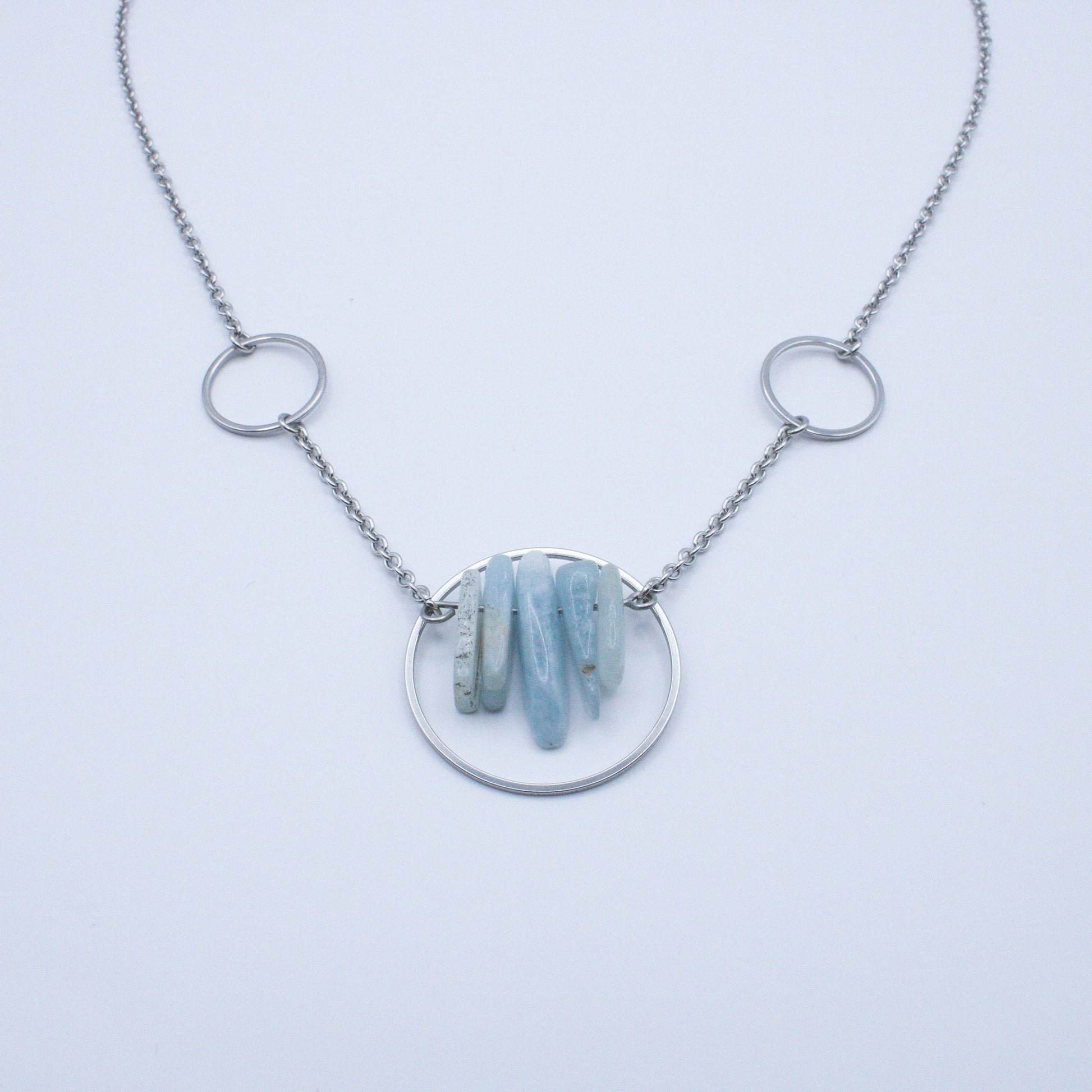 Collier constellation en aigue marine