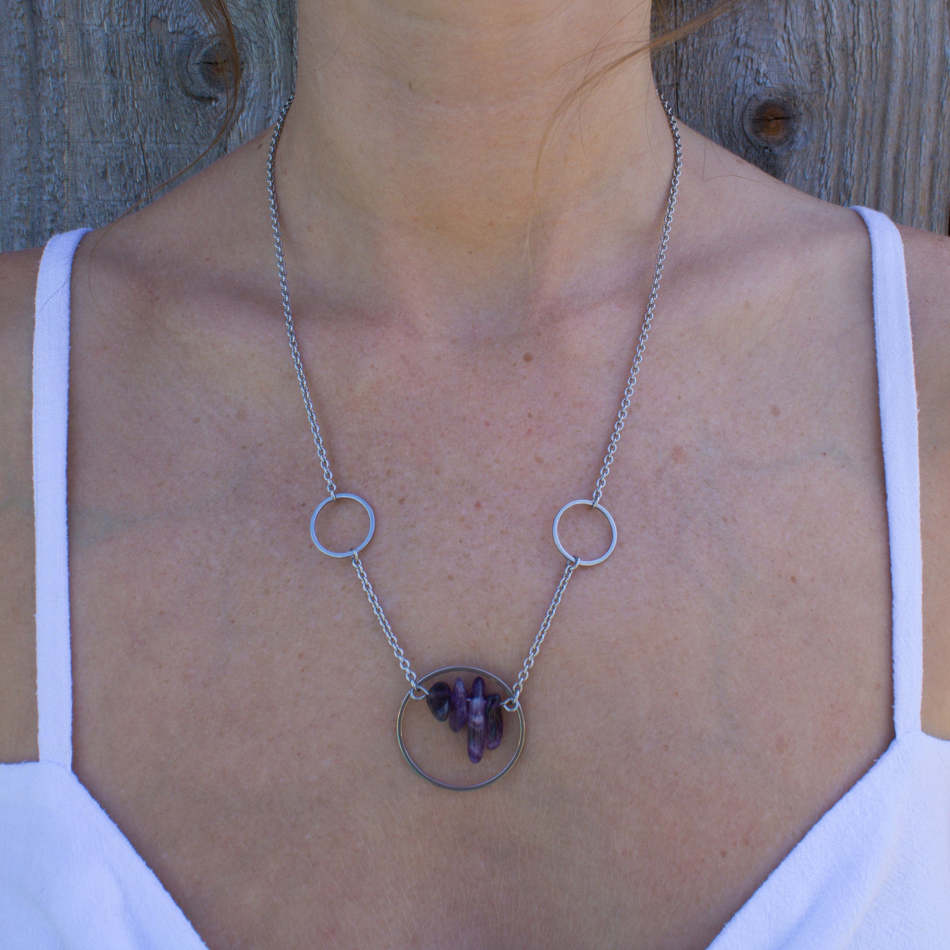 Collier constellation en améthyste
