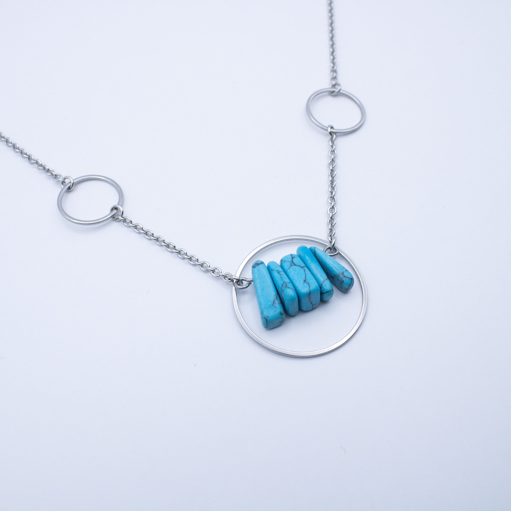 Collier constellation en howlite turquoise