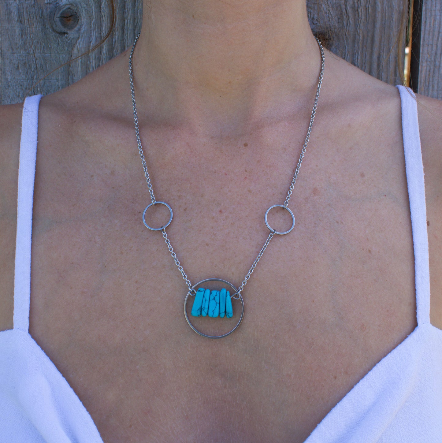 Collier constellation en howlite turquoise