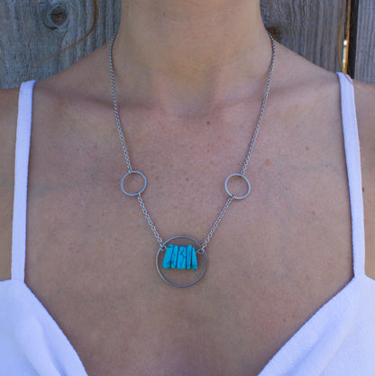 Collier constellation en howlite turquoise