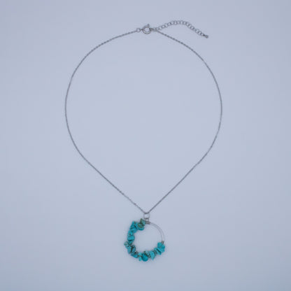 Collier couronne howlite turquoise