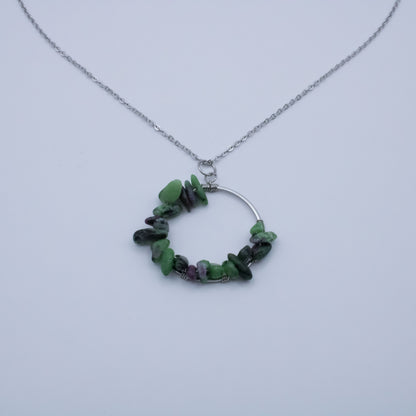 Collier couronne rubis zoïsite