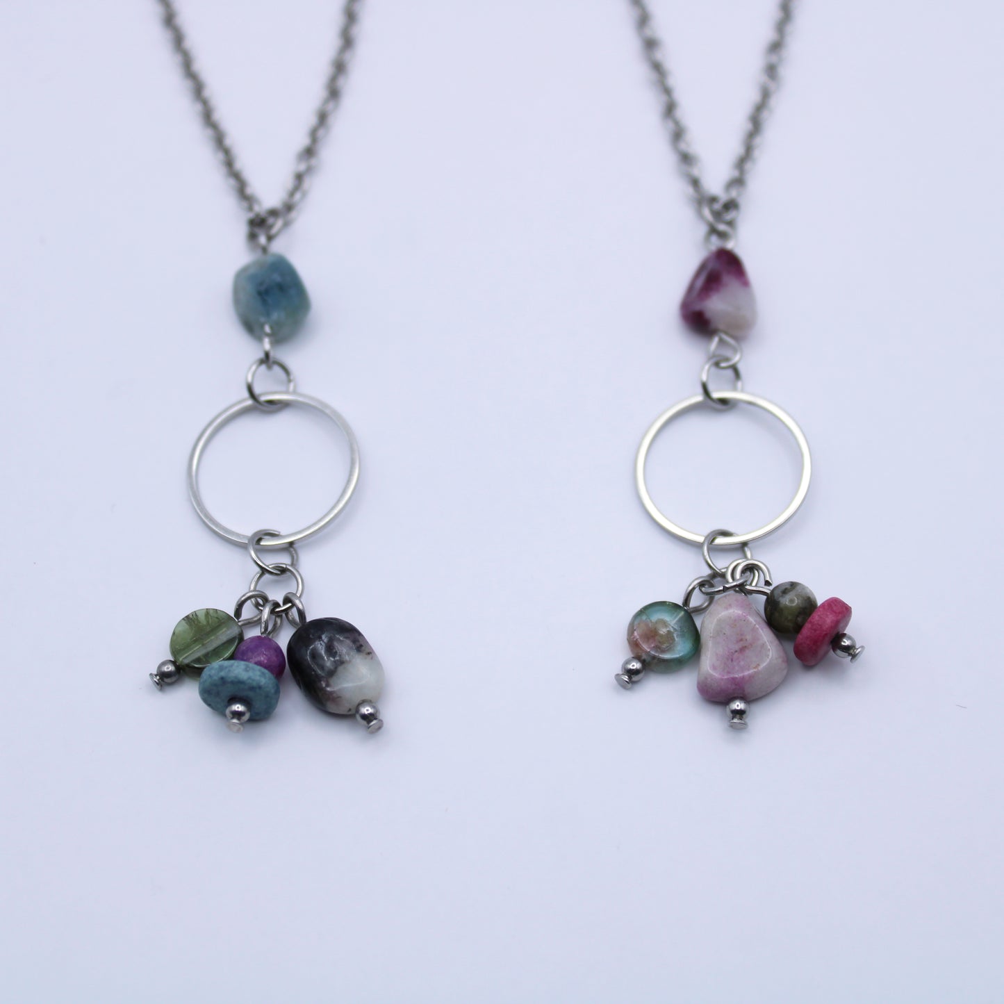 Collier avec pendentif en tourmaline multicolore - Collection Eclosion