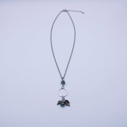 Collier avec pendentif en tourmaline multicolore - Collection Eclosion
