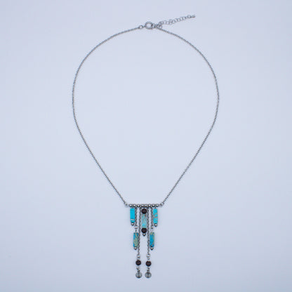 Collier tubes en régalite turquoise