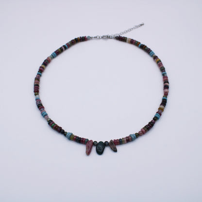 Collier en perles tourmaline multicolore - Collection Eclosion