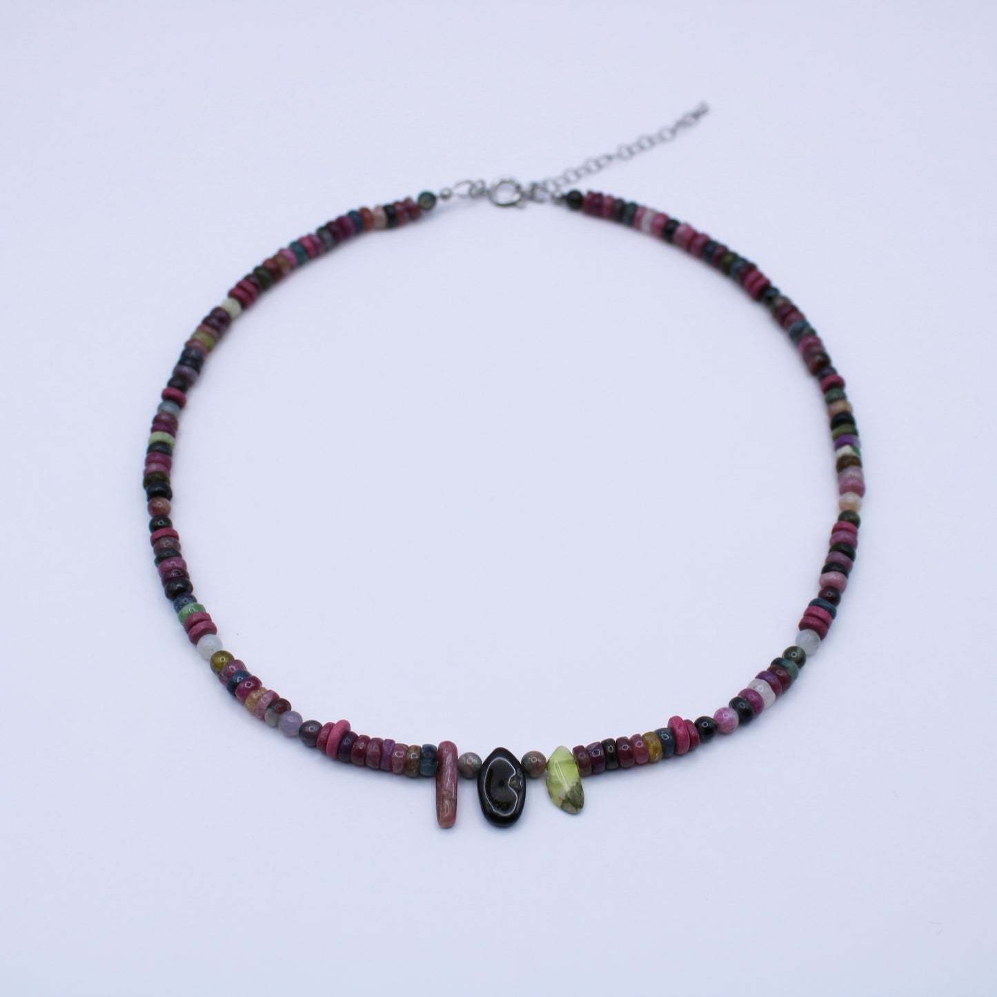 Collier en perles tourmaline multicolore - Collection Eclosion