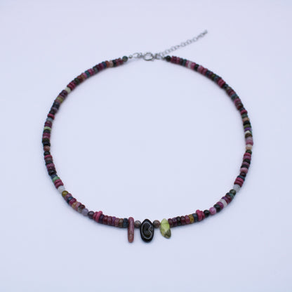 Collier en perles tourmaline multicolore - Collection Eclosion