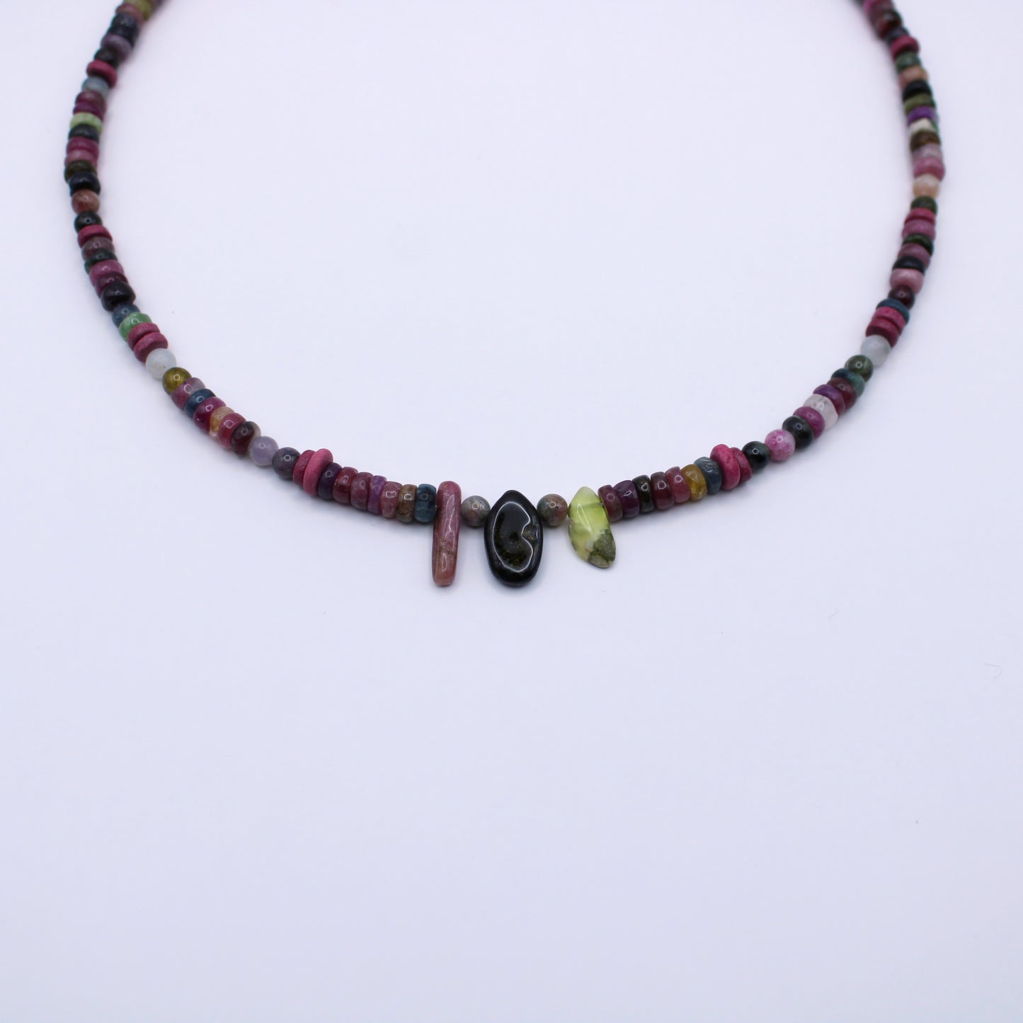 Collier en perles tourmaline multicolore - Collection Eclosion