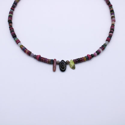 Collier en perles tourmaline multicolore - Collection Eclosion