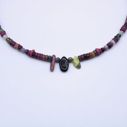 Collier en perles tourmaline multicolore - Collection Eclosion