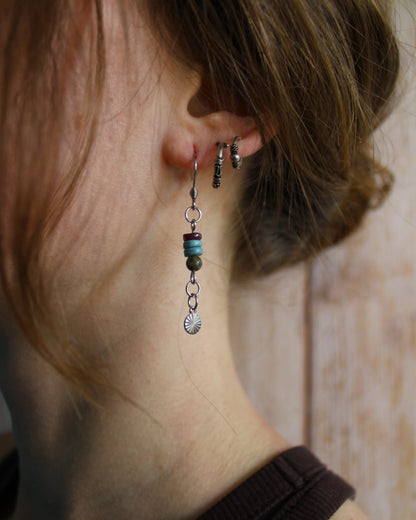 Boucles d'oreilles en tourmaline multicolore - Collection Eclosion